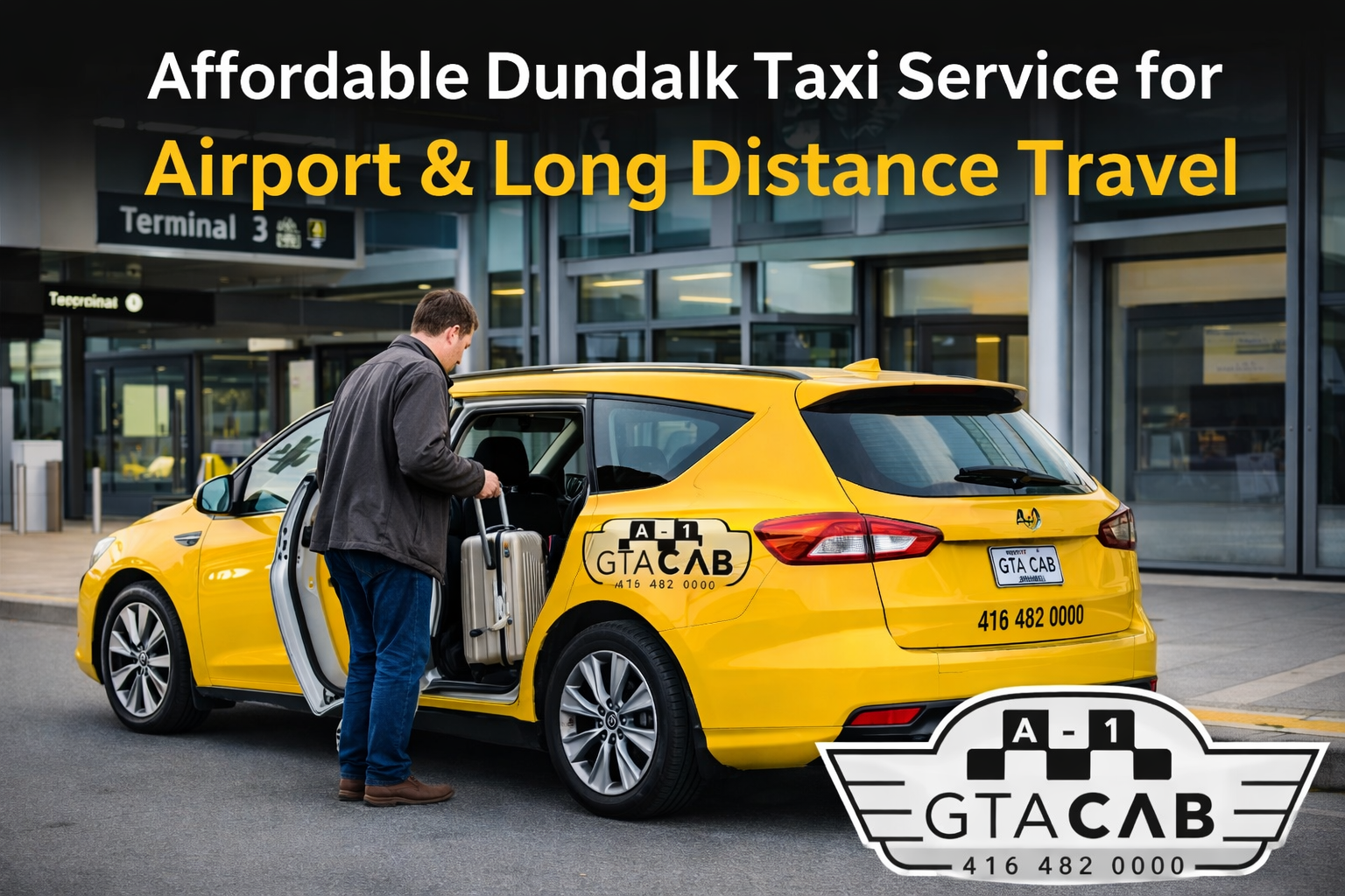 Affordable Dundalk taxi service by GTA Cab for airport transfers and long-distance travel in Ontario