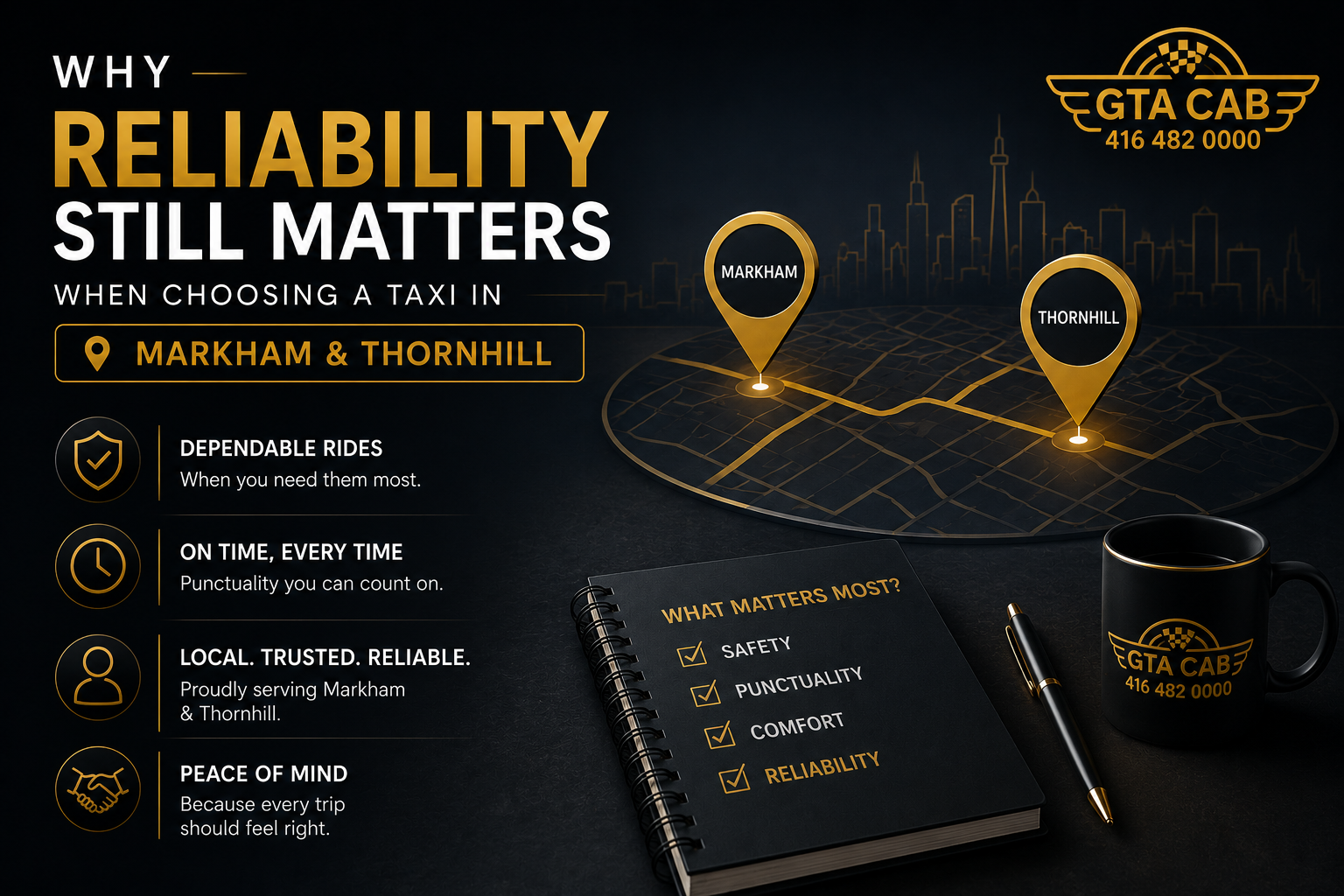 trusted taxi service in Markham and Thornhill with airport taxi to Pearson Airport and professional GTA transportation