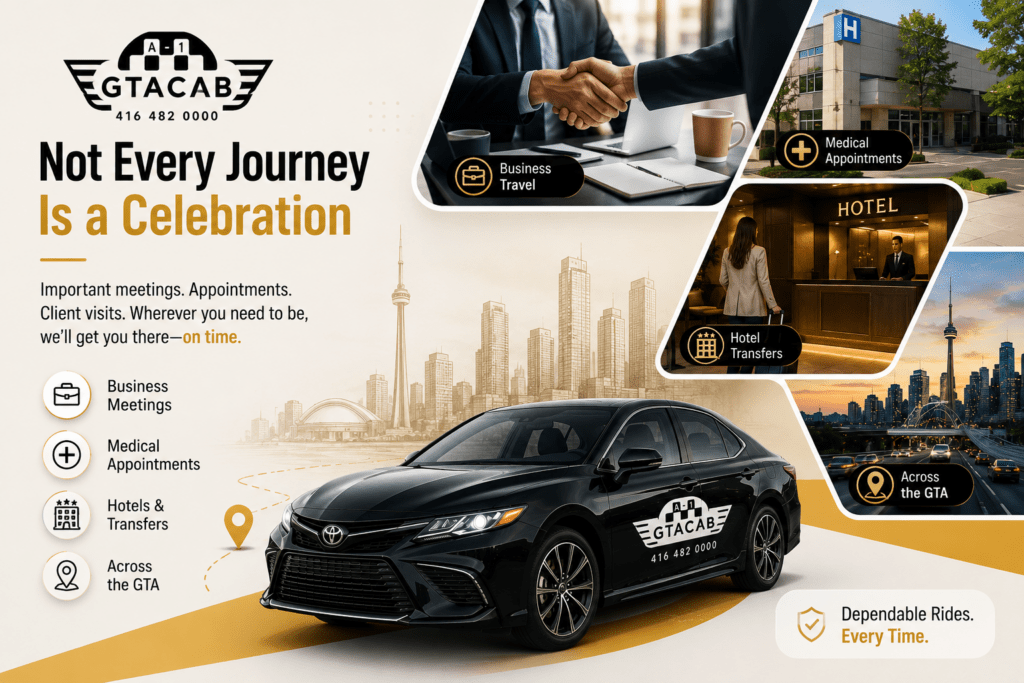 GTA Taxi for Business, Medical & Daily Travel | Reliable Rides